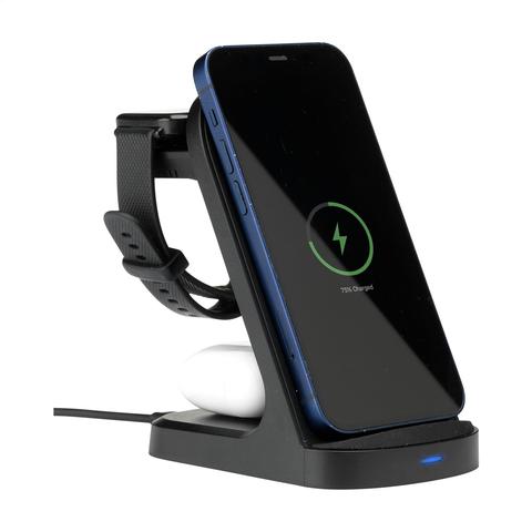 Triple-Up RCS Recycled ABS Wireless Charger Stand | Krokrodeal