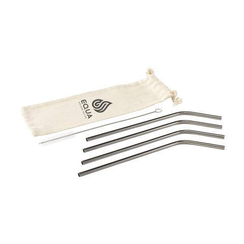 Reusable 4 pieces ECO Straw Set paille acier inoxydable | Cuisine pas cher