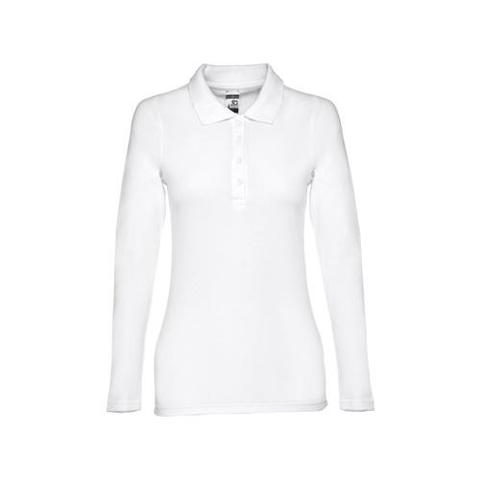 Polo à manches longues pour femmes en coton cardé - Thc bern women wh | Polo pas cher