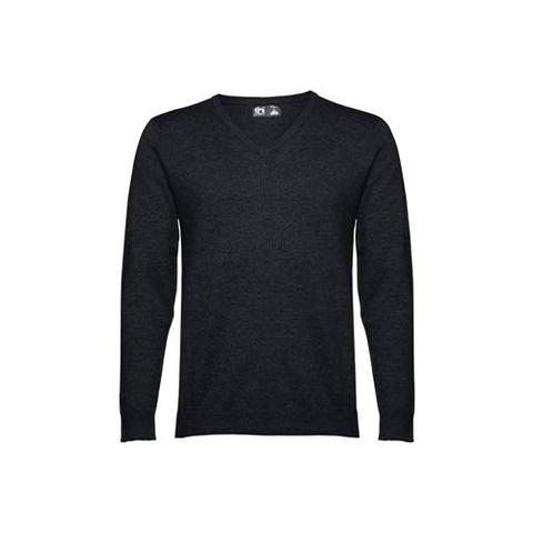 Pull col V pour homme en coton et polyamide - Thc milan | Sweat pas cher