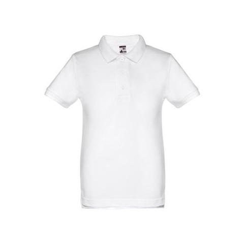 THC ADAM KIDS WH. Polo à manches courtes pour enfants (unisexe). Couleur blanche | Polo pas cher