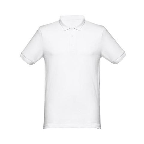 Polo manches courtes pour homme en coton cardé - Thc monaco wh | Polo pas cher