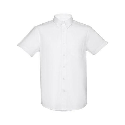 THC LONDON WH. Chemise oxford à manches courtes pour homme. Couleur blanche | Chemise pas cher