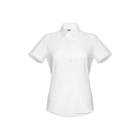 THC LONDON WOMEN WH. Chemise oxford à manches courtes pour femmes. Couleur blanche | Chemise pas cher