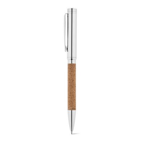 Stylo à bille en liège et métal avec mécanisme twist - Cork | Krokrodeal