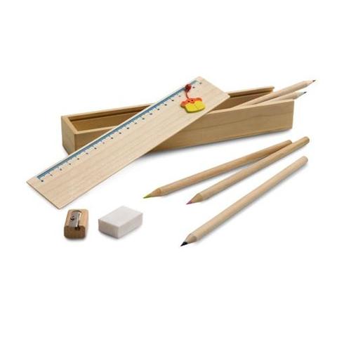 Set de dessin fourni dans une boîte en bois - Doodle | Boite,crayon pas cher