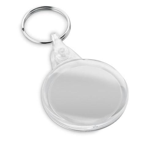 Porte-clés PS transparent en forme circulaire - Boling | Porte-cle pas cher