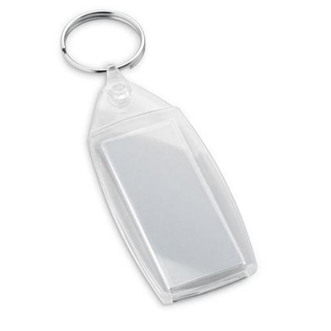 Porte-clés PS transparent en forme rectangulaire - Belair | Porte-cle pas cher
