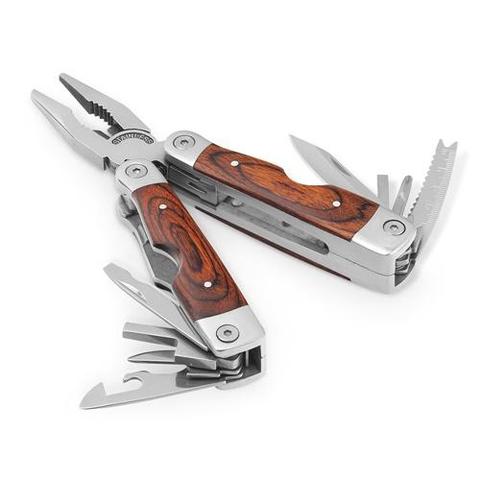Pince pliante multifonctions en acier inoxydable et en bois - Magnum | Outils,housse pas cher