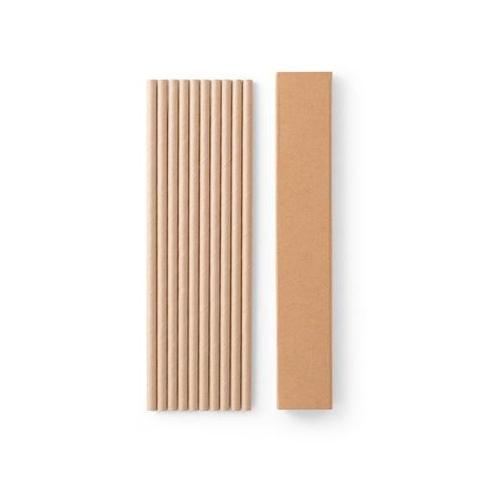 Lot de 10 pailles en papier kraft - Lamone | Cuisine pas cher