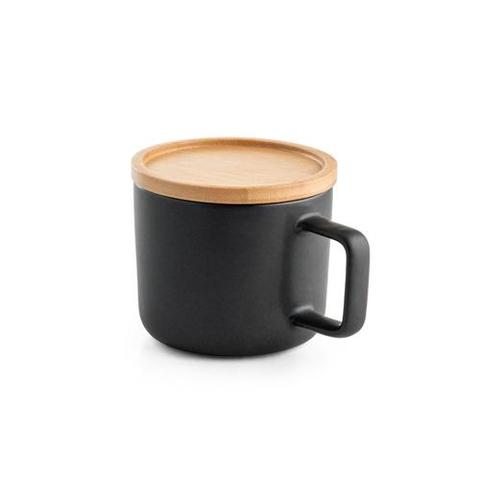 Tasse en céramique 230 mL avec couvercle et base en bambou - Fangio | Mug pas cher
