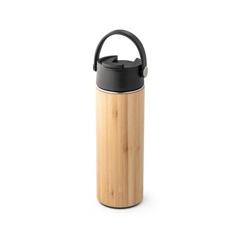 Bouteille thermos 440mL en bambou, acier inox et PP - Laver | Mug,bouteille pas cher