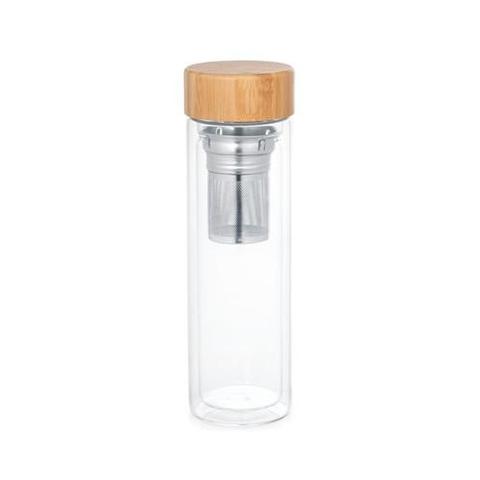 Bouteille avec infuseur 490mL en verre borosilicate - Makarova | Krokrodeal