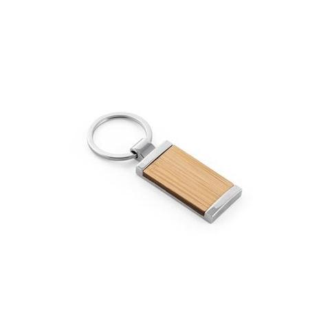 Porte-clés rectangulaire en bambou - Homer square | Porte-cle pas cher