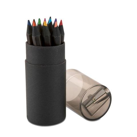 12 crayons de couleurs noirs - Blocky | Krokrodeal