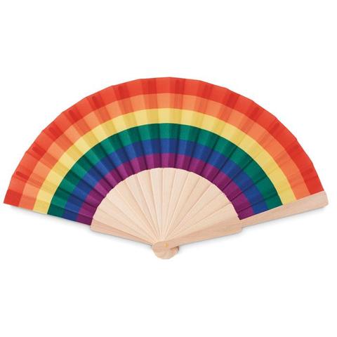 Eventail en bois arc-en-ciel - Bowfan | Soleil pas cher