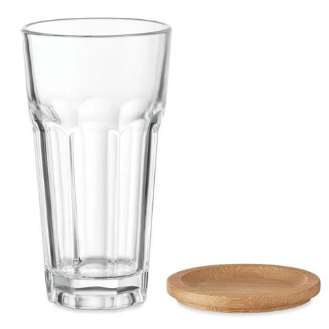 Verre avec couvercle en bambou - Sempre | Verre pas cher