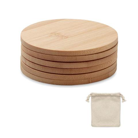 Lot de 6 sous-verres en bambou - Bayin set | Verre pas cher