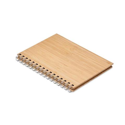 Carnet à spirale A5 en bambou - Bram | Bloc-notes pas cher