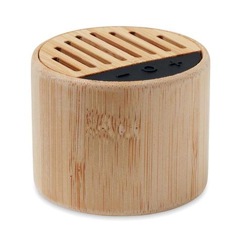 Haut-parleur sans fil bambou - Round lux | Musique pas cher