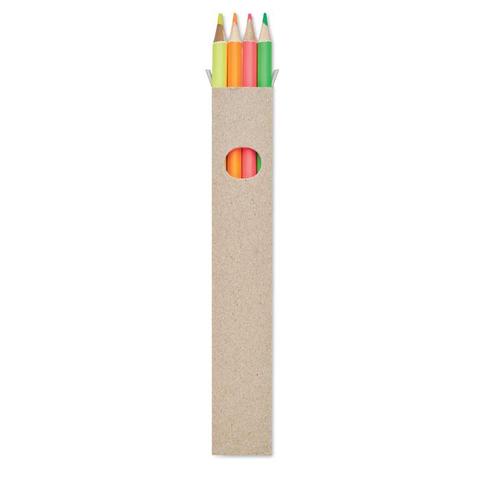 4 crayons surligneurs dans une - Bowy | Crayon,stylo pas cher