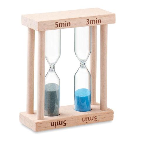 Lot de 2 sabliers en bois - Bi | Horloge pas cher