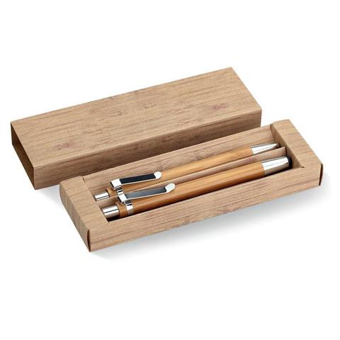 Coffret stylo et crayon en bam - Bambooset | Crayon,stylo pas cher