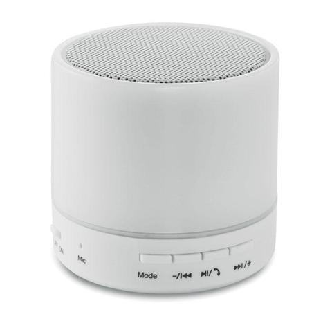 Haut-parleur Rond avec LED - Round white | Krokrodeal