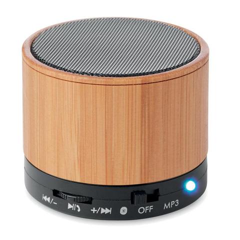 Haut-parleur sans fil bambou - Round bamboo | Musique pas cher