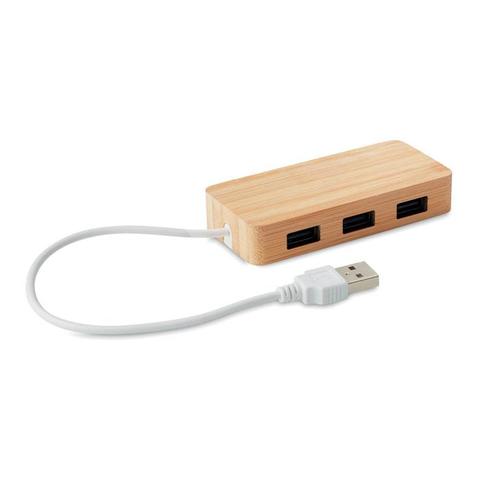 Hub USB 3 ports Bambou - Vina | Cable pas cher