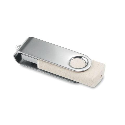 Clé USB 16Go Paille/ PP - Techmate+ | Krokrodeal