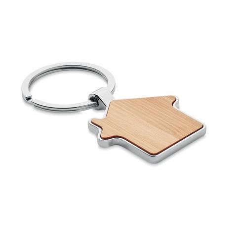 Porte-clés maison métal bambou - Burnie | Porte-cle pas cher