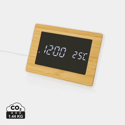 Horloge LED en bambou et plastique RCS Utah | Krokrodeal