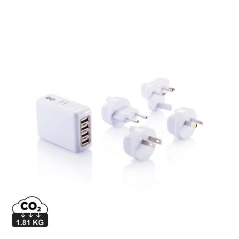 Adaptateur de voyage avec 4 ports USB | Cable,chargeur,voyage pas cher
