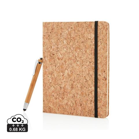 Carnet de notes en liège avec stylo en bambou A5 | Stylo,bloc-notes pas cher