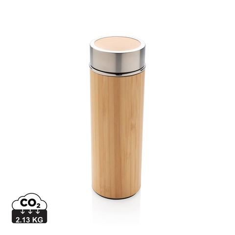 Bouteille isotherme en bambou à goulot large | Krokrodeal