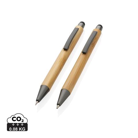 Set de stylos en bambou dans un coffret | Crayon,stylo pas cher