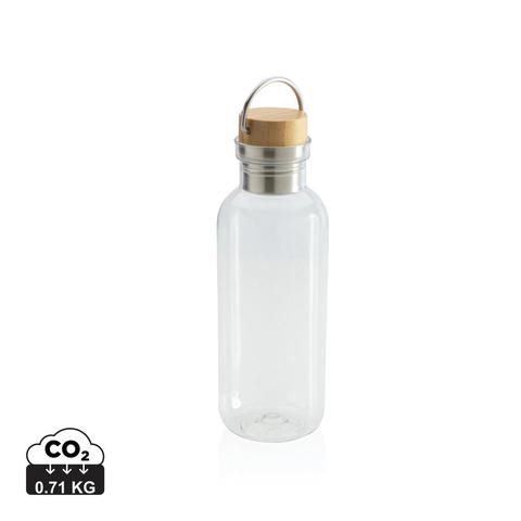 Bouteille 680ml en rPET GRS, couvercle en bambou | Bouteille pas cher