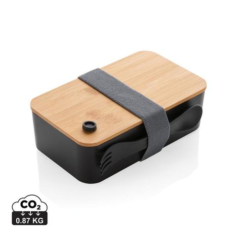 Boîte à lunch en rPP RCS et couvercle en bambou | Lunchbox,boite pas cher