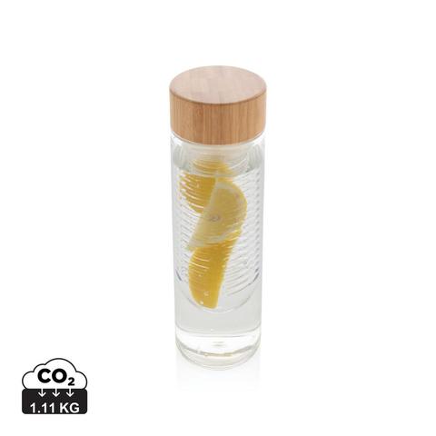 Bouteille à infusion avec bouchon en bambou | Bouteille pas cher