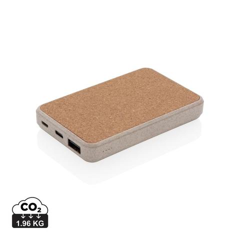 Powerbank 5000 mAh en fibre de paille de blé et liège | Batterie pas cher