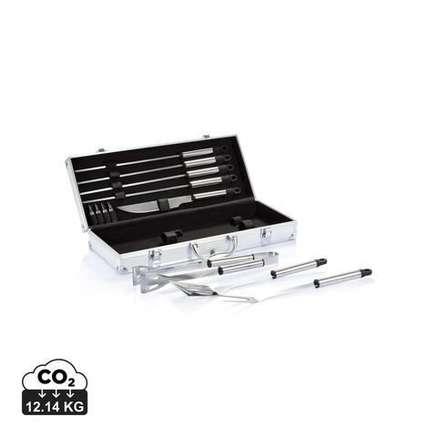 Set de 12 pcs pour barbecue en coffret aluminium | Barbecue pas cher