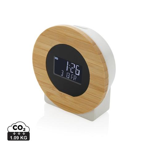 Horloge bureau en bambou et plastique recyclé RCS Utah | Horloge pas cher