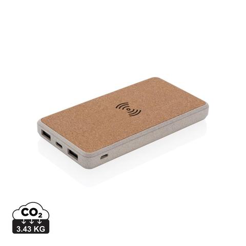Powerbank 8000 mAh 5W en fibre de paille et liège | Batterie pas cher