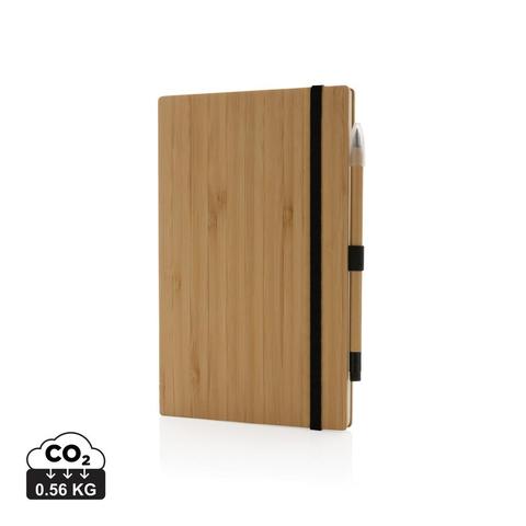 Set avec carnet et crayon infini en bambou | Crayon,bloc-notes pas cher