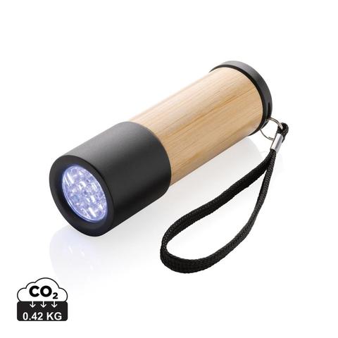 Lampe torche en bambou et plastique recyclé RCS | Lampe pas cher