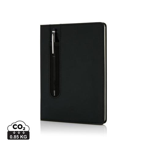 Carnet A5 à couverture rigide en PU avec Stylo tactile | Stylo,plaid,bloc-notes pas cher