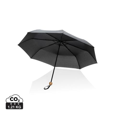 Mini parapluie 20.5" rPET 190T poignée bambou Impact AWARE | Parapluie pas cher