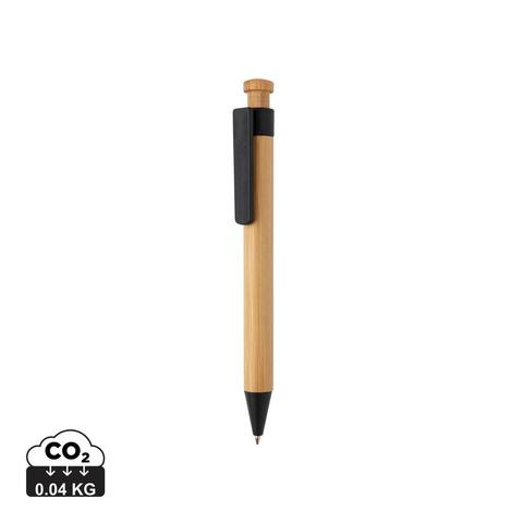 Stylo en bambou avec clip en fibre de paille | Stylo pas cher