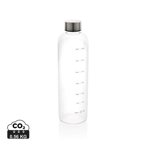 Bouteille d'eau 1L avec suivi d'hydratation en rPET GRS | Bouteille pas cher